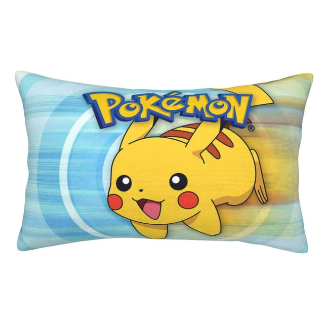 Anime Pokemon Pikachu 10 Funda de almohada con bonito personaje de Dibujos animados para decorar la sala de estar, el sofá y el dormitorio, 35 x 50 cm