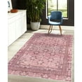 thumbnail image 4 of Vintage Area Rug with Non-Slip Backing, Nostalgic Retro Floral Petals Pastel Look Damask Check Victorian Motif, Quality Carpet for Bedroom and Dorm Room, 5.2' X 7.6', Dark Mauve and Pink, by Ambesonne, 4 of 6