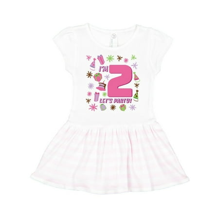 

Inktastic I m Two Let s Party!- 2nd Birthday Gift Toddler Girl Dress