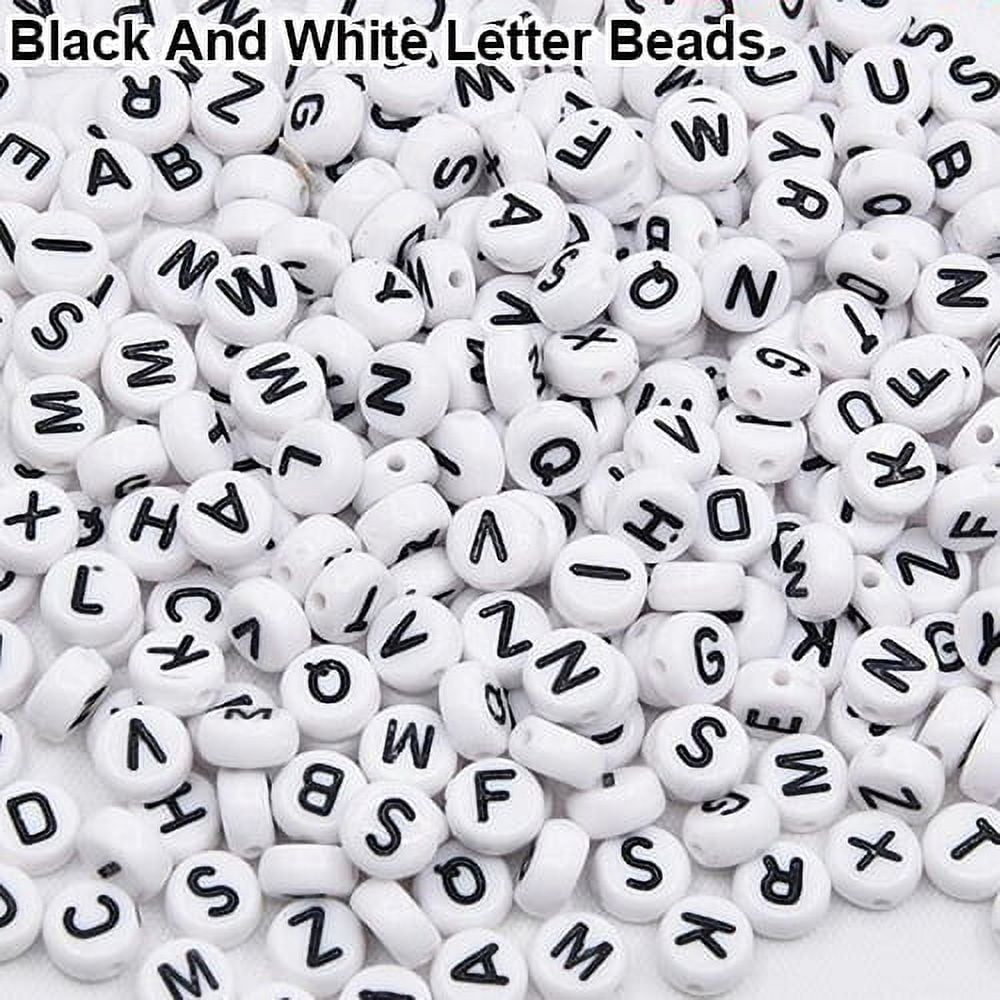 Yesbay 100 Pcs Spacer Acrylic Beads Cube Alphabet Letter Bracelet Jewelry Making DIY,Black Color Letter Alphabet Beads