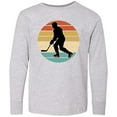 thumbnail image 3 of Inktastic Hockey Player Retro Sunset Long Sleeve Youth T-Shirt, 3 of 5