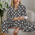 thumbnail image 6 of Fotbe Bowling Pins Pattern Long Sleeve Pajama Set for Women,Sleepwear Set,2-piece Loungewear Set,Soft PJs Comfy Nightwear with Pockets -Large, 6 of 7