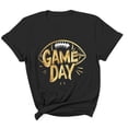 thumbnail image 4 of Gamivast Men's Athletic Shirts & Tees Game Day Gold Glitter Football Crew Neck Short Sleeve Workout Shirts T Shirts Shiny Graphic Print Gym Sportswear, 4 of 5