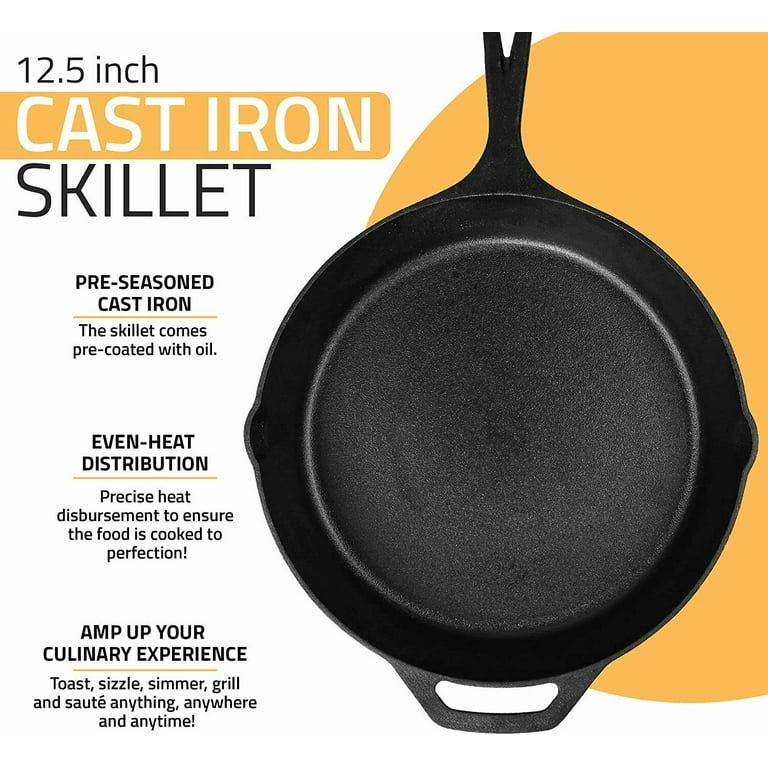 Buy Pre Seasoned Cast Iron Skillet (12.5 inch) by Utopia Kitchen Online at  Low Prices in India 