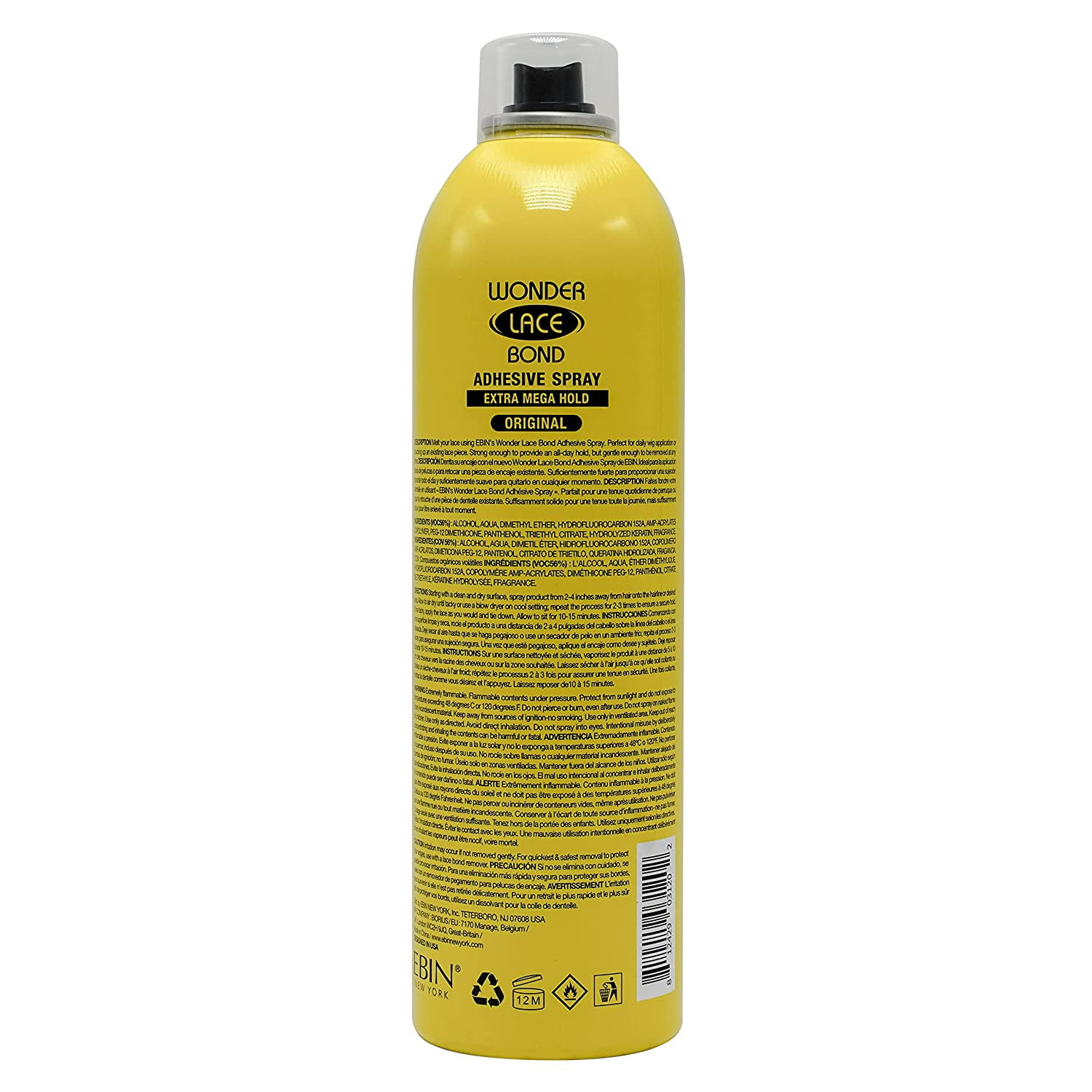 EBIN New York Wonder Lace Bond Adhesive Spray - EXTRA MEGA HOLD 14.2 fl  oz/400ml 