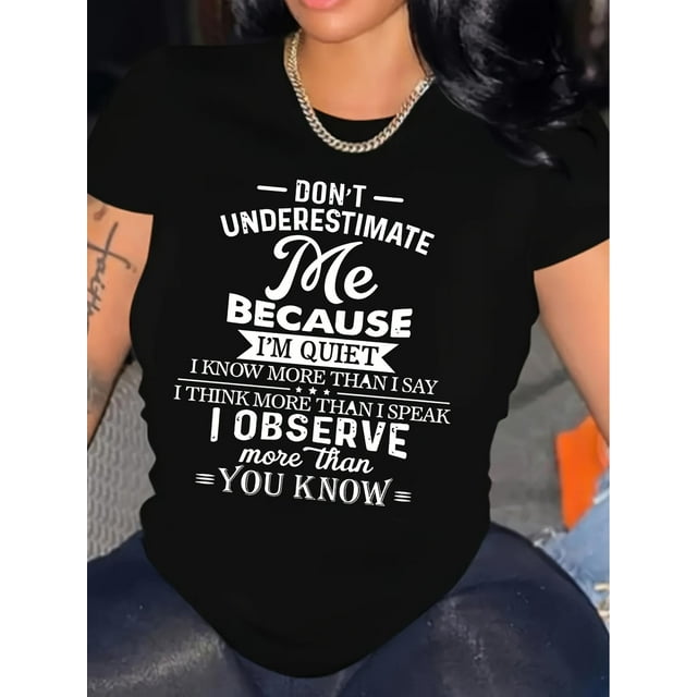 Camiseta de manga corta con cuello redondo y estampado de letras, top informal de primavera y verano para mujer, camiseta deportiva de ocio.