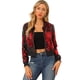 thumbnail image 1 of Top de lentejuelas para mujer, manga larga, brillante, brillante, para fiesta, chaqueta de bombardero rojo M, 1 of 6