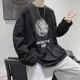 thumbnail image 4 of Camiseta de hombre con mangas, estilo moderno, holgada, capa base, estilo Hong Kong, marca de moda, versión coreana, ropa versátil para estudiantes, 4 of 5