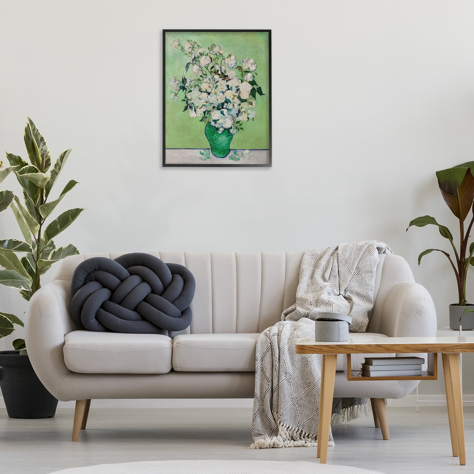 Stupell Industries Van Gogh Roses Botanical & Floral Painting Black Framed Art Print Wall Art, 24 x 30