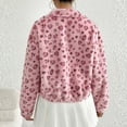 thumbnail image 3 of Cozy Leopard Print Jacket for Fall Winter with Heart Design - Long Sleeve Outerwear for Valentine's Day, 3 of 8