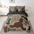 thumbnail image 2 of Homewish Rustic Camouflage 7 Pieces Bedding Comforter Set,Country Farmhouse Lodge Full Bedding Set,Brown Green Fitted Sheet Flat Sheet For Boys Kids,Luxury Bedroom Decor Reversible, 2 of 8