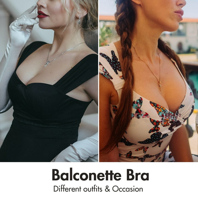 Delimira Women's Underwire Balconette Bra Plus Size Seamless Full