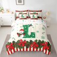 thumbnail image 3 of Homewish Herat Print Monogrammed L 7-Piece Twin Bedding Sets,Kawaii Bowtie Ribbon Bedding Comforter Set,Sweet Christmas Candy Cane Sheet Sets For Girl Teens,Ultra Soft Bedroom Decor Reversible, 3 of 9
