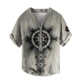 thumbnail image 4 of Viking Style Graphic Tees for Men 2026 Summer Casual Cotton Linen Short Sleeve V Neck T Shirts, 4 of 4