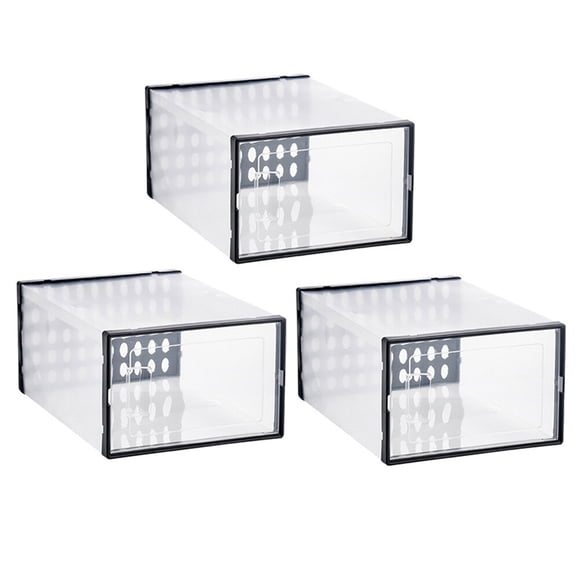 3 cajas transparentes para zapatos de baloncesto de caña alta, resistentes y resistentes.
