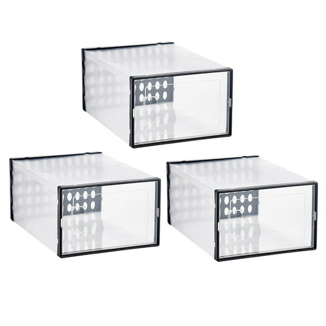 3 cajas transparentes para zapatos de baloncesto de caña alta, resistentes y resistentes.