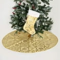 thumbnail image 5 of 48 Inch Christmas Tree Skirt Xmas Soft Cover Mat Decor Snowflake Collar Farmhouse Tree Skirt,Gold, 5 of 5