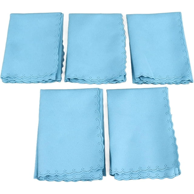 ZOUSSIQI Musical Instrument Cleaning Cloth, Microfiber Musical Instruments Polishing Cloth for Guitar Bass Violin Piano Clarinet Trumpet Sax Universal(Blue) CA919-60433