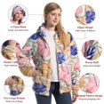thumbnail image 3 of Abrigo de franela con capucha para mujer, cárdigan de manga larga con cuello redondo y cremallera, chaqueta holgada y cálida de Color liso con estampado de felpa para invierno, novedad de 2023, 3 of 4
