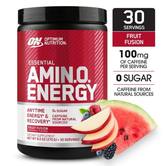Optimum Nutrition Amino Energy Pre Workout   Essential Amino Acids Powder, Fruit Fusion, 30 Servings