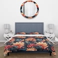 thumbnail image 3 of DESIGN ART Designart "Nostalgia Vintage Floral Pattern" Teal Cottage Bed Cover Set With 2 Shams Twin, 3 of 5