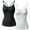 #2 Black-White, variant on Women's Cami with Built-in Bra Adjustable Strap, 2 Pack Summer Sleeveless Tank Top Padded Camisole for Yoga