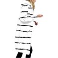 thumbnail image 5 of Women's Striped Long Cardigan Full Zip Drawstring Hooded Coats Casual Lightweight Fashion Sweatshirt Tops With Pockets (L, White), 5 of 5