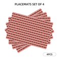 thumbnail image 5 of Rocae Red and Brown Squares Printed Heat Resistant Place Mats,Classic Hemstitch Cloth Fabric Placemats Imitation Linen Place Mat Table Mats 18x12 inch, 5 of 5