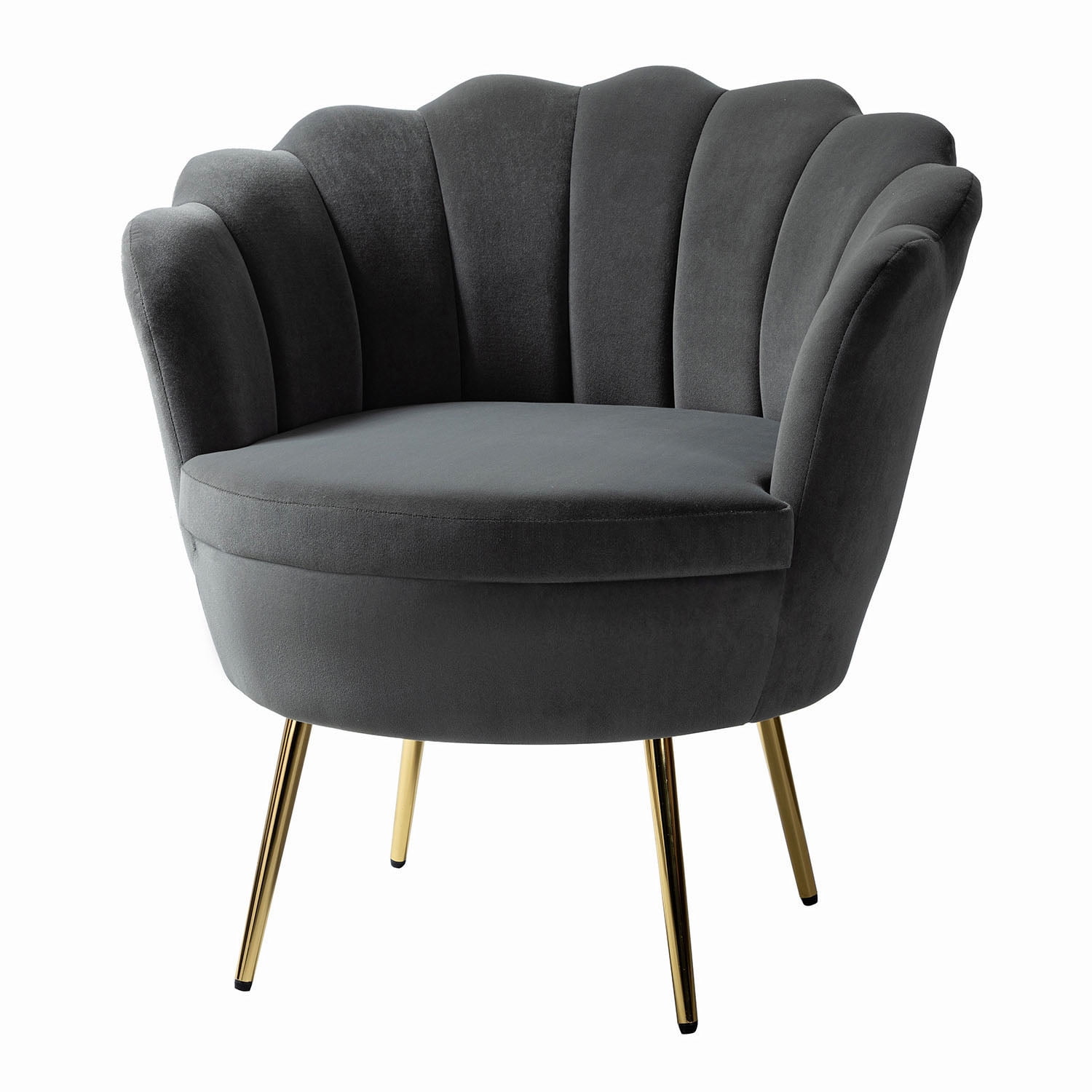 Elegant Upholstered Barrel Accent Chair with Wooden Legs