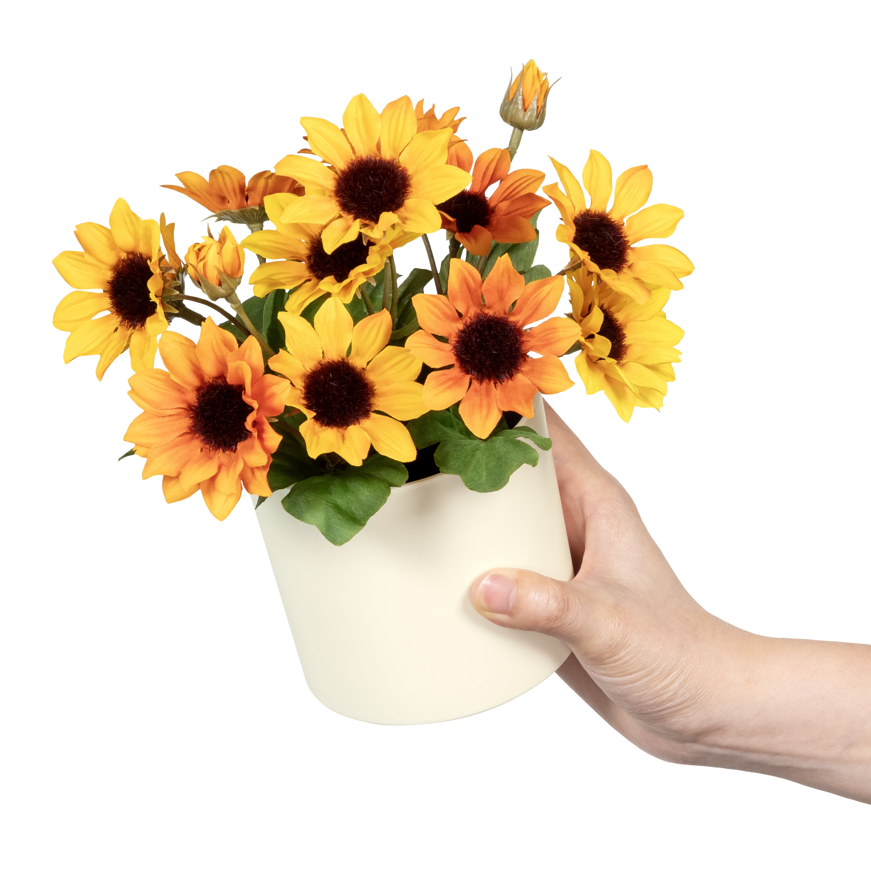 Mainstays 7.5" Artificial Sunflower Plant in Cream Pot