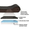 thumbnail image 5 of FurHaven Pet Dog Bed | Cooling Gel Memory Foam Orthopedic Ultra Plush Luxe Lounger Pet Bed for Dogs & Cats, Chocolate, Jumbo, 5 of 13