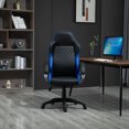thumbnail image 4 of Topcobe Home Office Simili Cuir Ligne de Diamant Haut-Dos Rocker Chaise d'Ordinateur, Bleu, 4 of 11