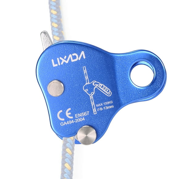 Lixada Climbing Protective Ascender 220LB Climbing Belay Device Rope Grip Outdoor Climbing Rigging 8-13MM Rope