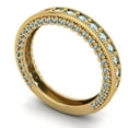 thumbnail image 2 of 1.44 ctw Wedding Band for Women - 18K Yellow Gold Simulated Blue Diamond Stackable Eternity Ring, 2 of 6