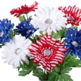 thumbnail image 2 of 20-inch Artificial Silk Red, White & Blue Daisy Mixed Summer Bush, for Indoor Use, by Mainstays, 2 of 8