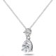 thumbnail image 2 of Sterling Silver Genuine or Synthetic Gemstone 9x7mm Teardrop Slide Pendant Necklace for Women Girls, 2 of 4