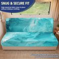 thumbnail image 2 of Chririnla Teal Marble Stretchy 2 Piece Bench Cover, Elastic Non Slip Slipcover Set for Jackknife Sofa Bed, Pet Scratch Resistant for Travel Trips, 2 of 7