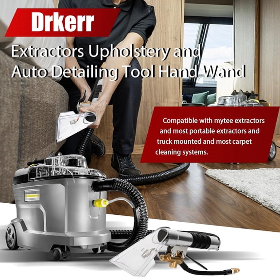 Extractors Upholstery and Auto Detailing Tool Hand Wand, Extractor Hand Tool with Clear Head for Mytee/ShopVac and Most Portable Carpet Attachments, Vacuum Hose Kits