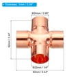 thumbnail image 2 of Uxcell Copper Cross Pipe Fitting 4 Way Copper End Feed Equal Connector for Plumbing Air Conditioning 7/8 Inch 2, 2 of 5