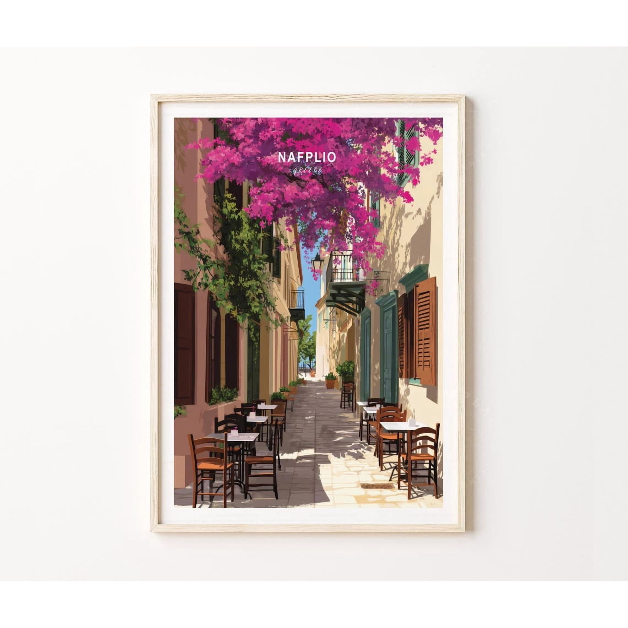 Nafplio Greece Street Landscape Wall Art Cafe Gallery Wall Home And Bedroom Decor