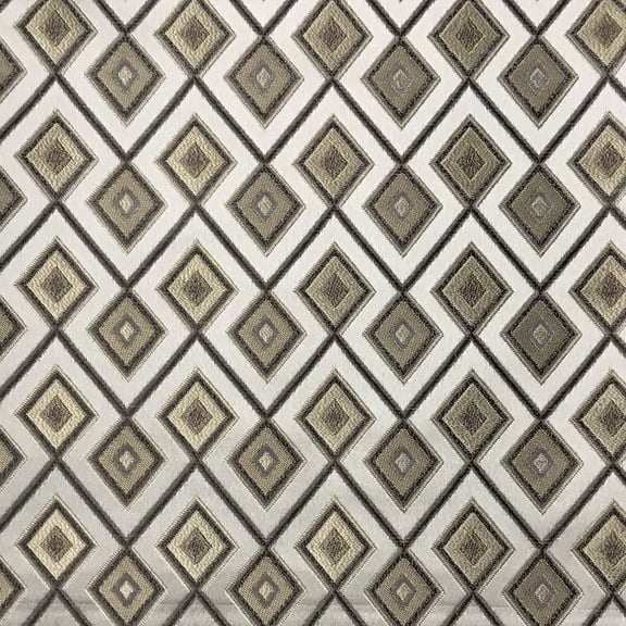 Decora Furnishings Luxurious Premium Jacquard Geometric Design Furnishing Fabric for Upholstery, Window Treatments, Craft - Width 54 inches - Fabric by The Yard (Taupe)