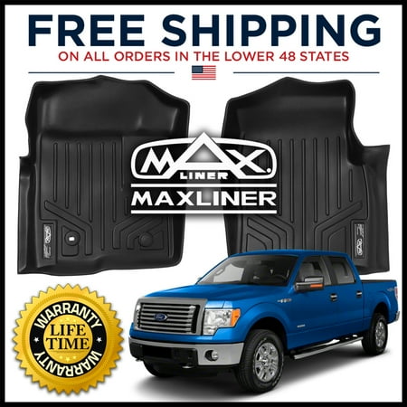 Maxliner 2009 2010 Ford F 150 All Models Floor Mats First Row Set Black A0017