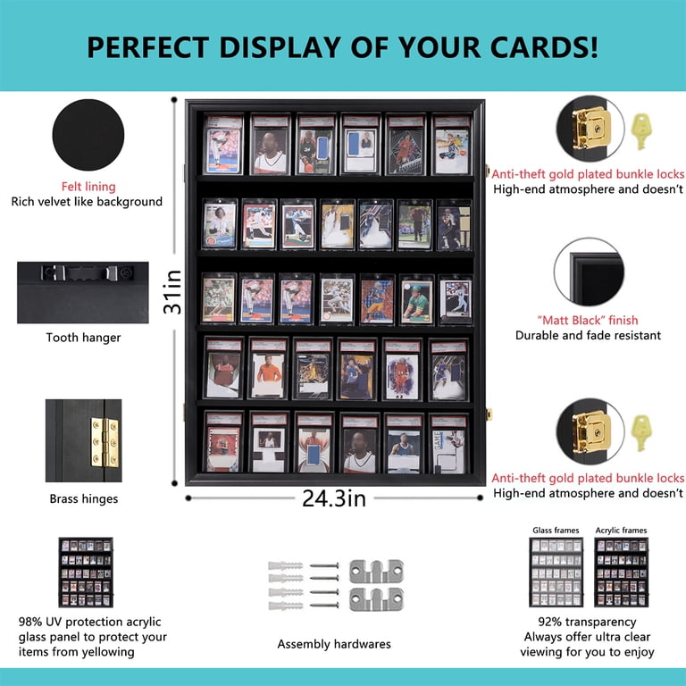 best baseball card display case GYaozii 40 Large with UV Protection style binder Baseball Card Display Case -