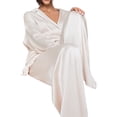 thumbnail image 3 of Txlixc Traje de pijama para mujeres, chaqueta de boton de manga larga con pantalones y cinturon Txlixc moda, 3 of 8