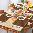 thumbnail image 2 of Brown Red Yellow Plaid Checkered Pattern Summer Placemats Table Placemats Set Of 4-Linen Kitchen Washable Placemats Table Mats 11.8"x17.7" Non-Slip Heat Resistant, 2 of 6