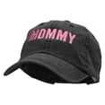 thumbnail image 2 of Mommy Embroidered Pigment Dyed Wash Caps - Black OSFM, 2 of 5