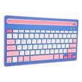 thumbnail image 4 of Teclado inalámbrico Bluetooth ergonómico recargable teclas silenciosas teclado de tableta para teléfonos púrpura rosa, 4 of 5