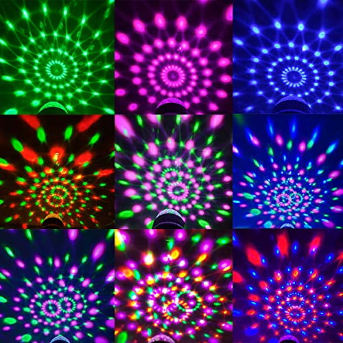 7-Color RGB Sound-Controlled Strobe Lights Birthdays Used for Childrens Holiday Celebrations MOZUN Mini Dj Disco Ball Rotating Led Lights Christmas Weddings 