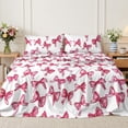 thumbnail image 6 of Flymme Girls Sheet Set Full Size,4-Piece Pink Bow Bed Sheets with Deep Pocket for Women Teens Fairy Tale Theme Bedroom Decor,Soft Microfiber Bedding Sets All Season, 6 of 8
