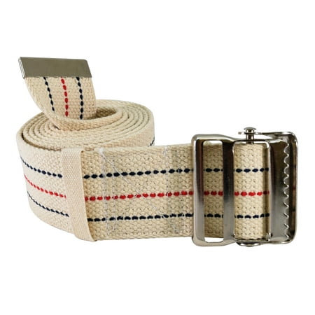 Secure Transfer Gait Belt w/ Metal Buckle, Beige - 60